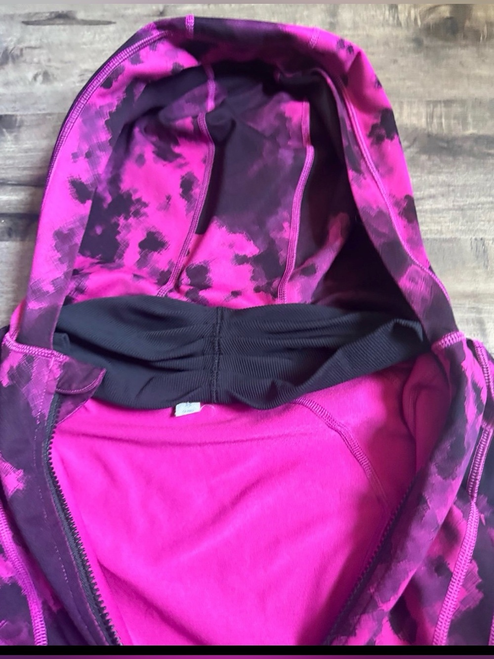 Lululemon Dance Studio Jacket Reversible Pink Black Ink Blot Print Sz 6 - Picture 2 of 12